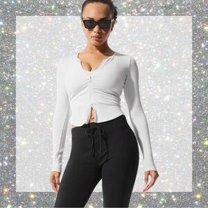 Alo Yoga Ribbed Stardust Long Sleeve in white size S NWT!